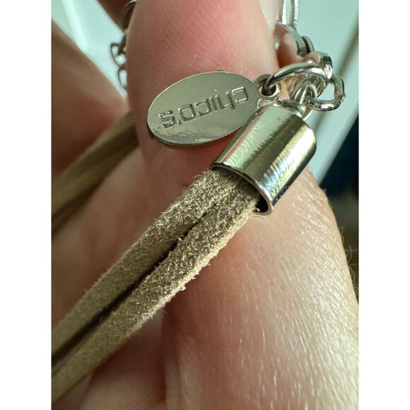 Chico's Womens Necklace Beaded Multi Colored Double Strand Mina Blue Pink Chunky - Picture 6 of 6